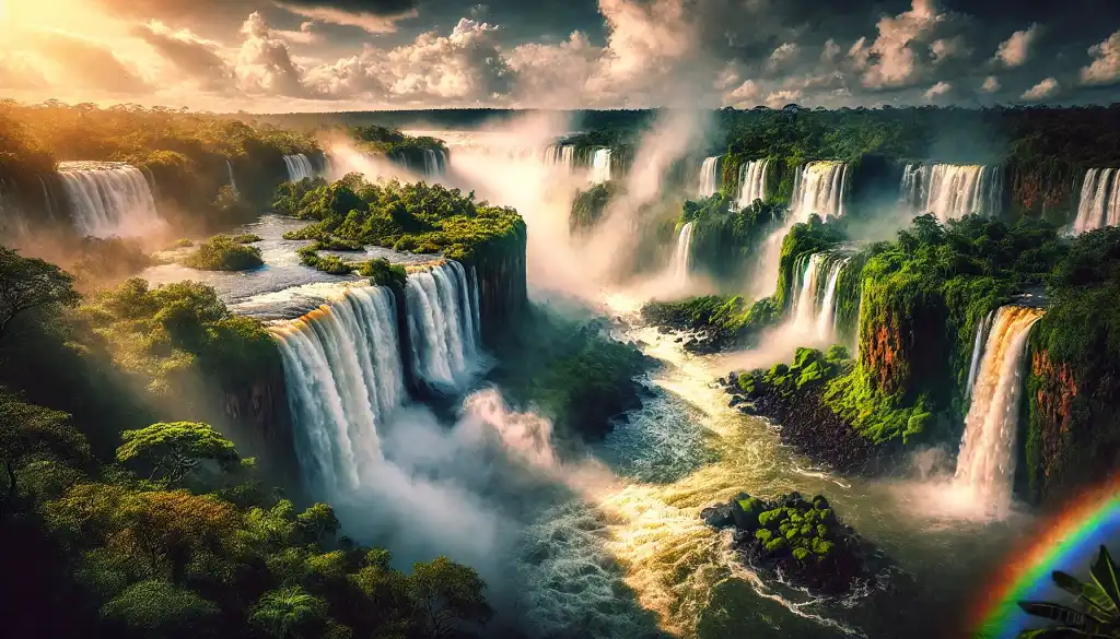 A breathtaking view of Iguazu Falls on the border of Argentina and Brazil